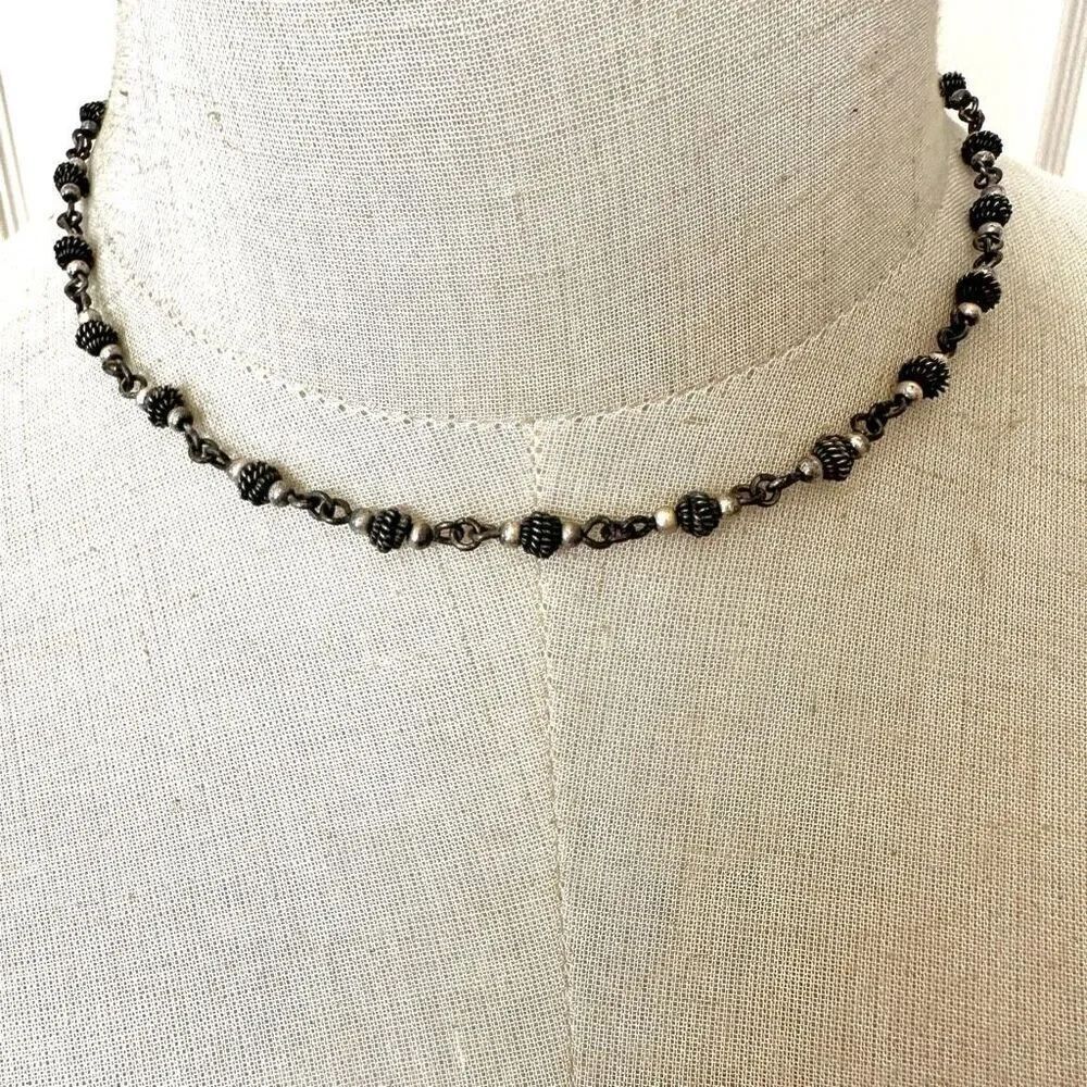 Anne Klein silver tone beaded necklace